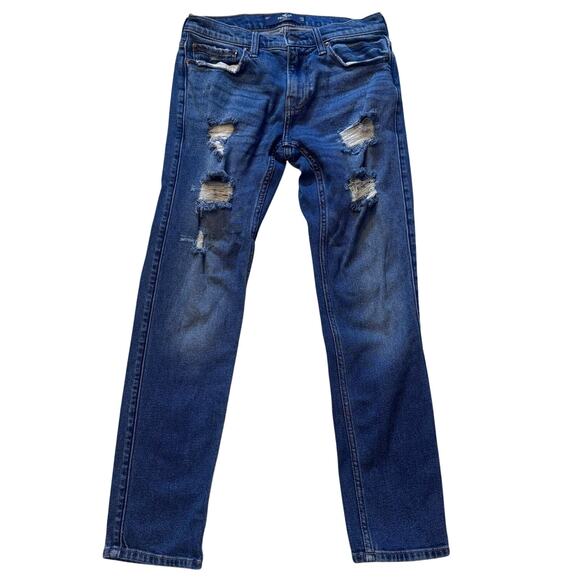 Hollister Other - Hollister Men’s Epic Flex Skinny Jeans 29x30 Dark Medium Wash Distressed